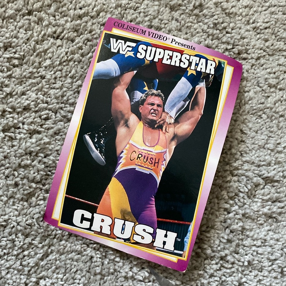 Vintage WWF Superstar Crush Postcard